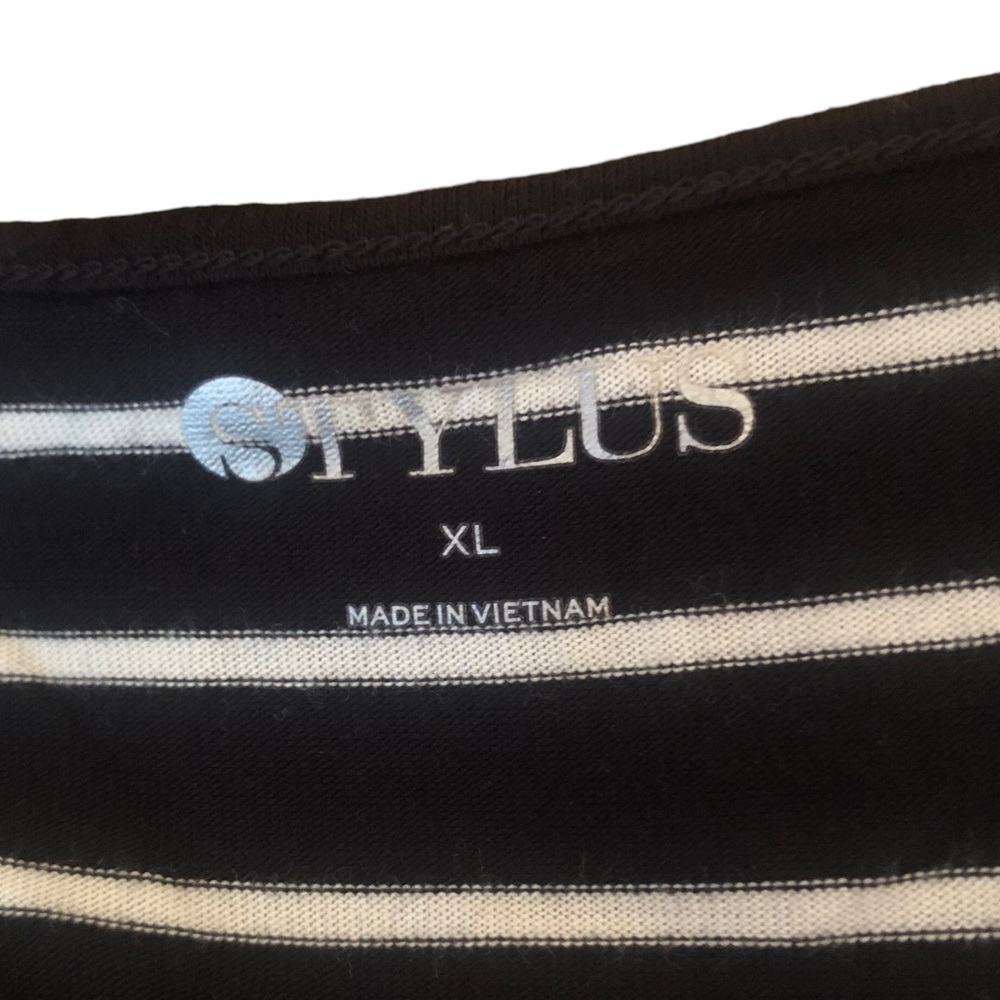 Stylus XL Long Sleeve Black Striped Dress size XL - Picture 9 of 13